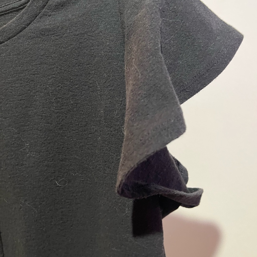 Black Ruffle Sleeve Top - Picture 2 of 7